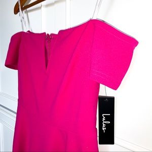 LULUS OFF THE SHOULDER MAGENTA FORMAL DRESS